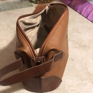 toiletries bag Bella Russo brown with tan liner- unisex